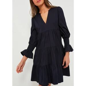 Pomander Place Ruffle Cotton Long Sleeve Dress Size Small
